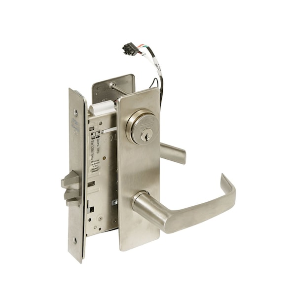 Grade 1 Fail Secure Electrified Mortise Lock, NS Lever, M Escutcheon, Satin Chrome Finish
